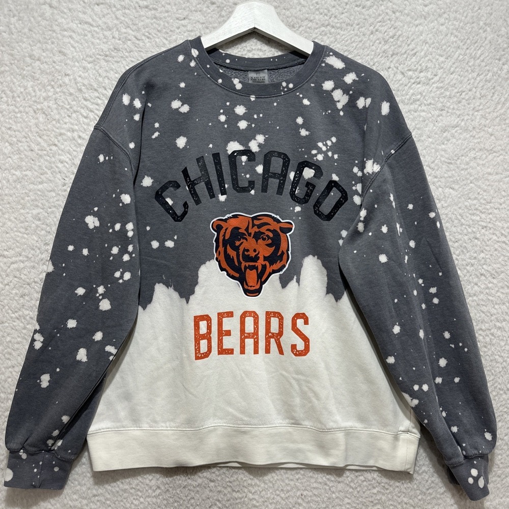 Gameday Couture Chicago Bears Women's S Gray Oversized‎ Coin Toss Faded Sweater